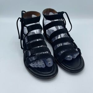 FRYE Women’s Size 7  BLAIR SIDE GHILLIE SIDE LACE SANDAL SUEDE BLACK